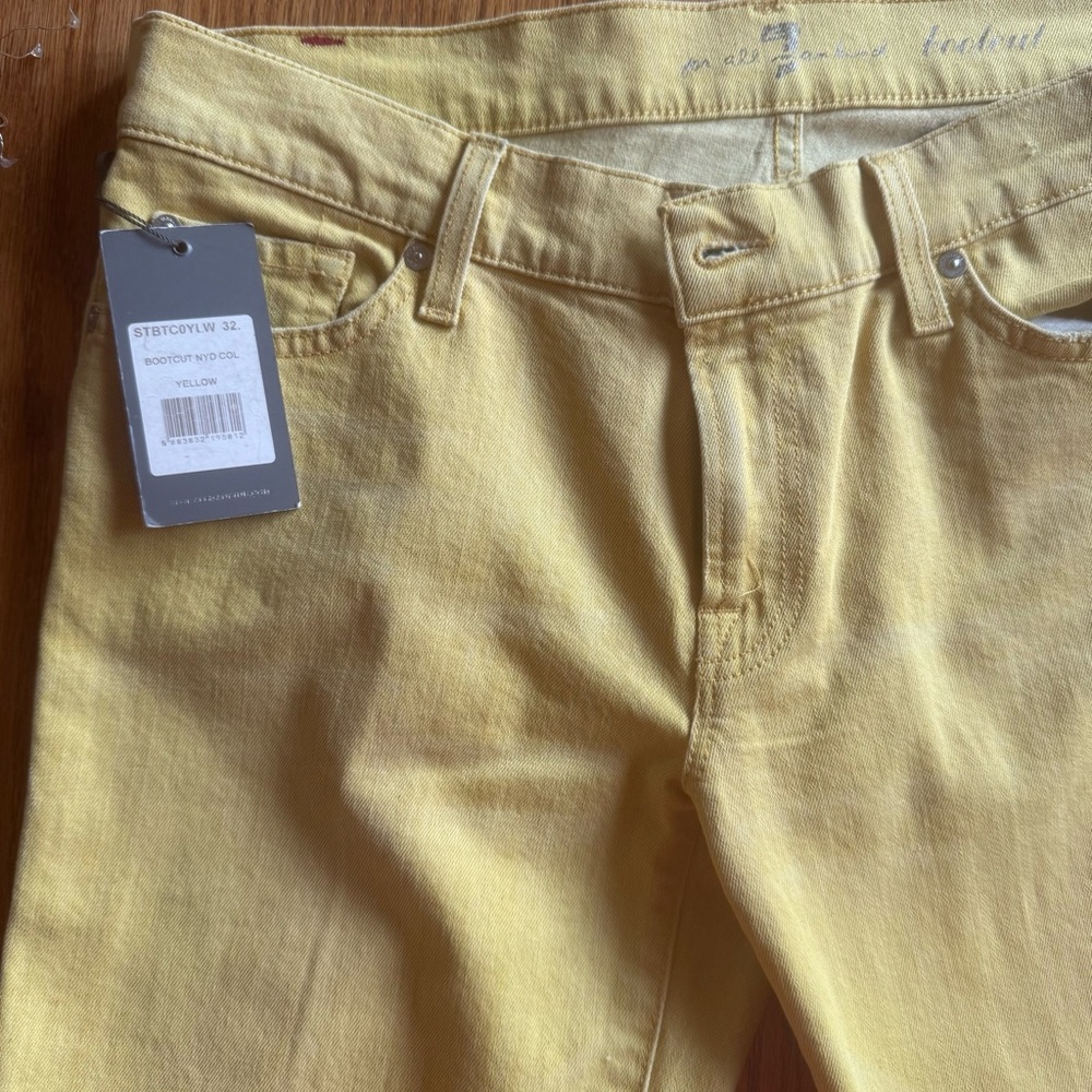 7 For All Mankind Yellow Bootcut Jeans NWT